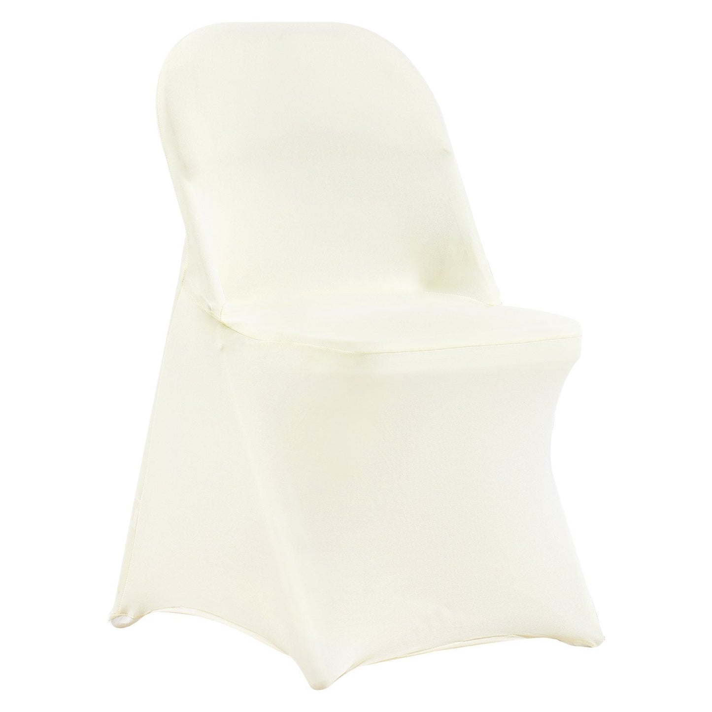 Ivory White Universal Spandex Chair Covers - 30 Pack for Events and Dining