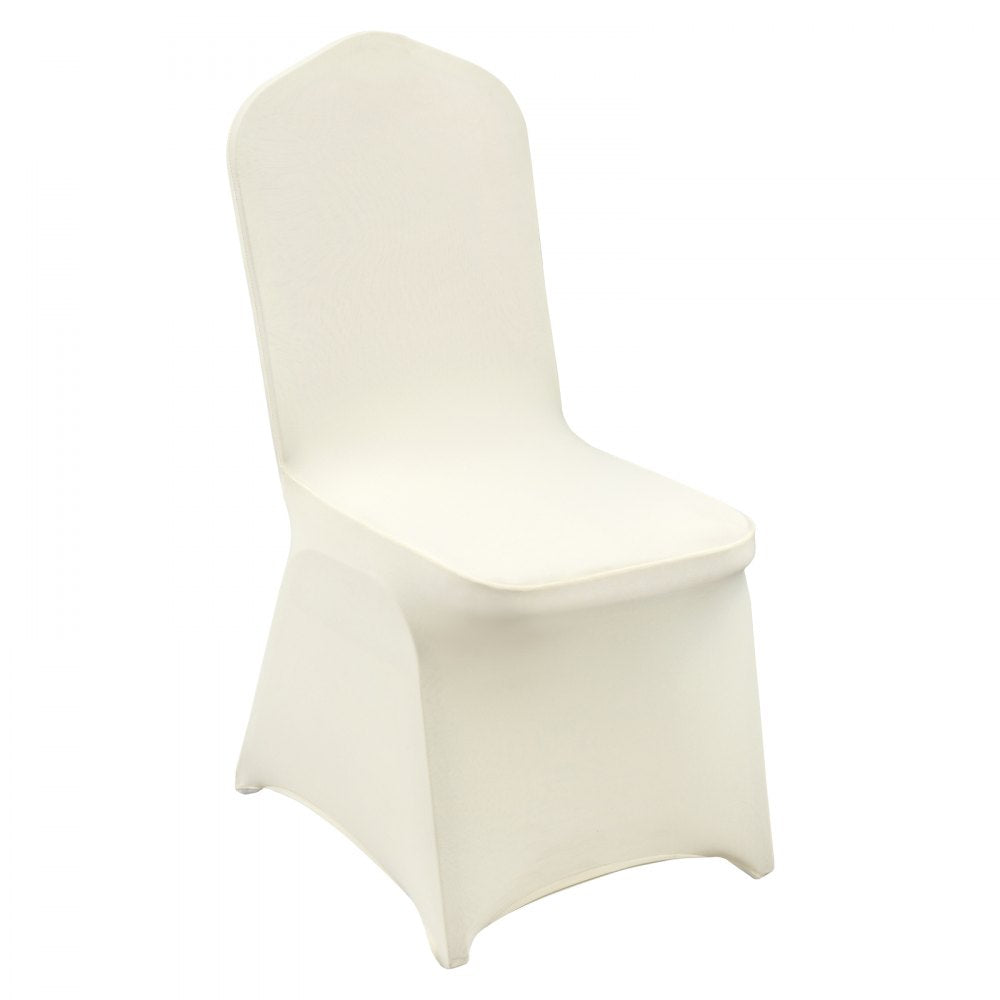 VEVOR Stretch Spandex Folding Chair Covers, Universal Fitted Chair Cover, Removable Washable Protective Slipcovers, for Wedding, Holiday, Banquet, Party, Celebration, Dining (30PCS Ivory White)