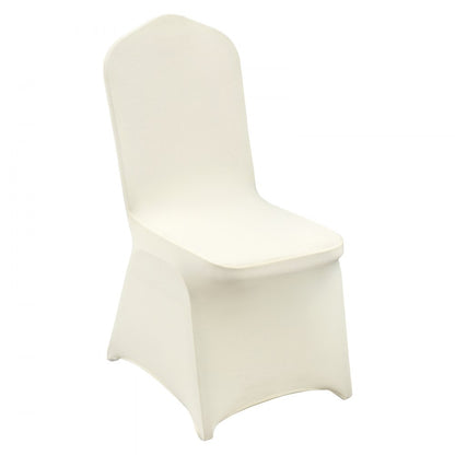 VEVOR Stretch Spandex Folding Chair Covers, Universal Fitted Chair Cover, Removable Washable Protective Slipcovers, for Wedding, Holiday, Banquet, Party, Celebration, Dining (30PCS Ivory White)