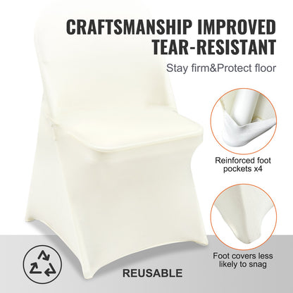 VEVOR Stretch Spandex Folding Chair Covers, Universal Fitted Chair Cover, Removable
