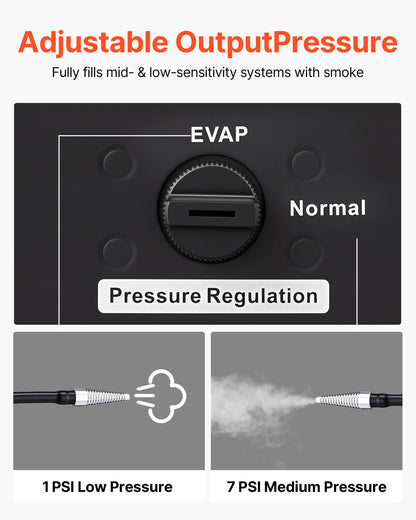 Automotive Smoke Machine Leak Detector, DC 12V EVAP Vacuum Diagnostic Tester with Built-in Air Pump, Adjustable Pressure, Vacuum Pipeline Fuel Diagnostic Detector for Cars, Motorcycles, Boats