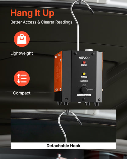 Automotive Smoke Machine Leak Detector, DC 12V EVAP Vacuum Diagnostic Tester with Built-in Air Pump, Adjustable Pressure, Vacuum Pipeline Fuel Diagnostic Detector for Cars, Motorcycles, Boats