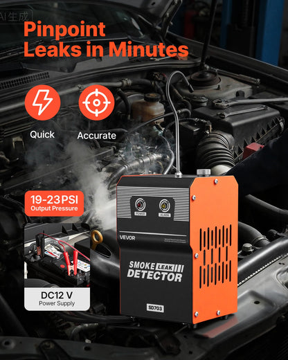 Automotive Smoke Machine Leak Detector, DC 12V EVAP Vacuum Diagnostic Tester with Built-in Air Pump, Dual-Mode Vacuum Pipeline Fuel Diagnostic Detector for Cars, Motorcycles, Trucks, Boats, ATVs