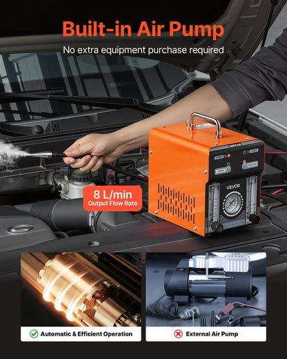 Automotive Smoke Machine Leak Detector, DC 12V EVAP Vacuum Diagnostic Tester with Air Pump, Pressure Gauge, Flow Meter & Oil Level Gauge, Dual-Mode for Cars, Motorcycles, Trucks, Boats, ATVs