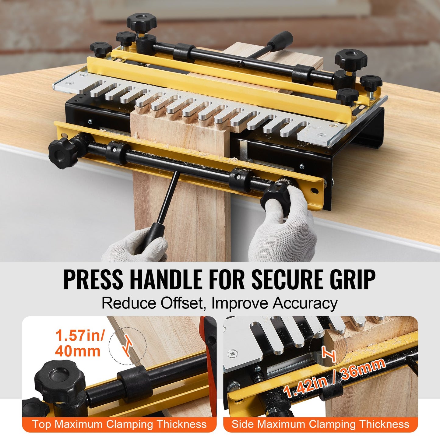 Dovetail Jig, 310 mm Width, Dove Tailing Router Jigs with 4 Router Bits & 6 Templates, Precise Alignment Dove Tail Jig, Mortise and Tenon Woodworking Tools for Furniture & Wood Cabinet Making