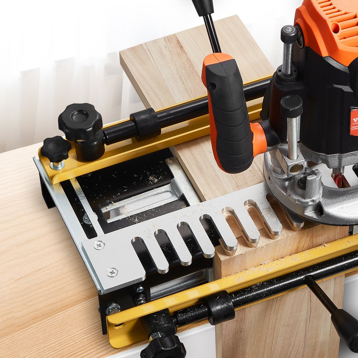 Dovetail Jig, 310 mm Width, Dove Tailing Router Jigs with 4 Router Bits & 6 Templates, Precise Alignment Dove Tail Jig, Mortise and Tenon Woodworking Tools for Furniture & Wood Cabinet Making