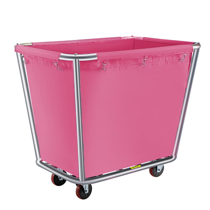 VEVOR Basket Truck, 16 Bushel Steel Canvas Laundry Basket, 3" Diameter Wheels Truck