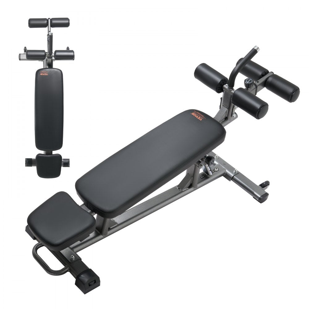 Sit Up Bench, Decline Ab Bench with Reverse Crunch Handle, with 4 Adjustable Height Settings, Heavy Duty Steel, 454 kg C