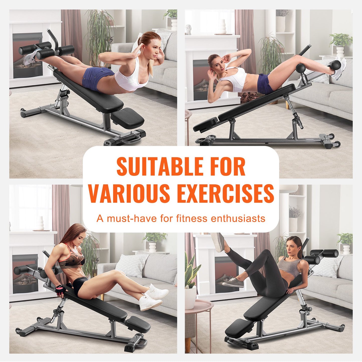 Weight Bench, Adjustable Strength Training Bench, Press Bench for Full Body Workout, 1000 LBS Multi-Purpose Sit up Bench for Home Gym Exercise, Incline Decline Bench with Reverse Crunch Handle
