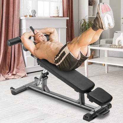 Weight Bench, Adjustable Strength Training Bench, Press Bench for Full Body Workout, 1000 LBS Multi-Purpose Sit up Bench for Home Gym Exercise, Incline Decline Bench with Reverse Crunch Handle