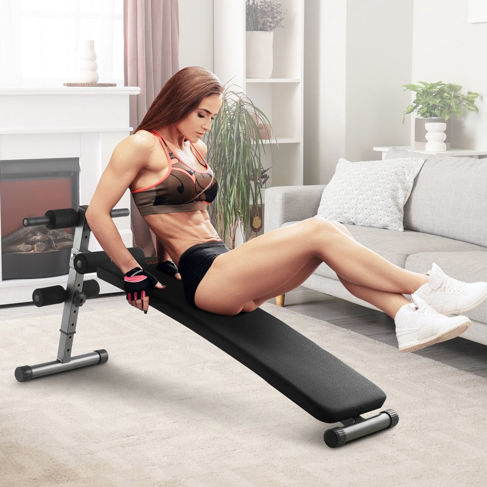 Sit Up Bench Folding Curved Ab Bench 5 Adjustable Height 226 Kg Capacity