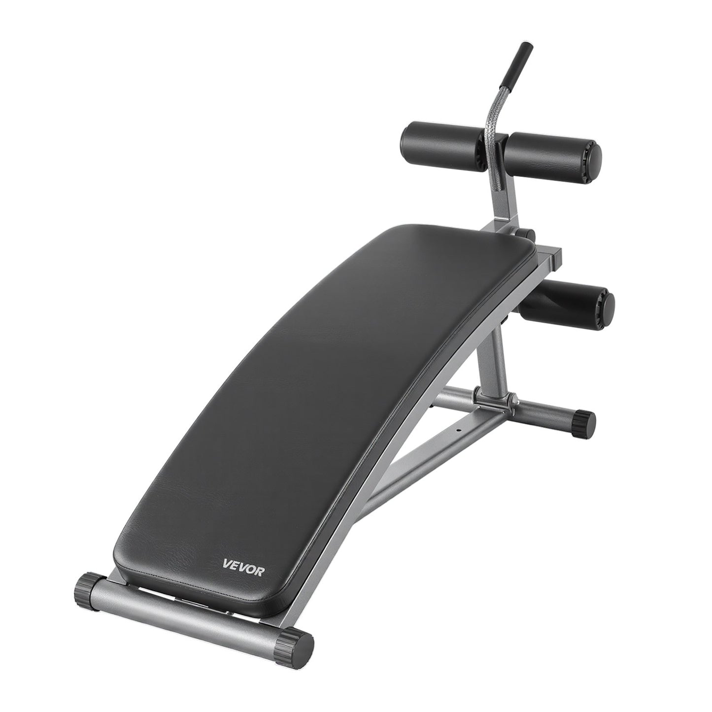 Sit Up Bench, Curved Decline Ab Bench with Reverse Crunch Handle, with 6 Adjustable Height Setting, Heavy Duty Steel, 272 Kg Capacity for Home Gym Workouts, Strength Training, Full Body Muscles