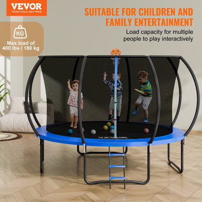3.66m Outdoor Trampoline with Safety Net, Ladder, 181 kg Capacity for Kids & Adults