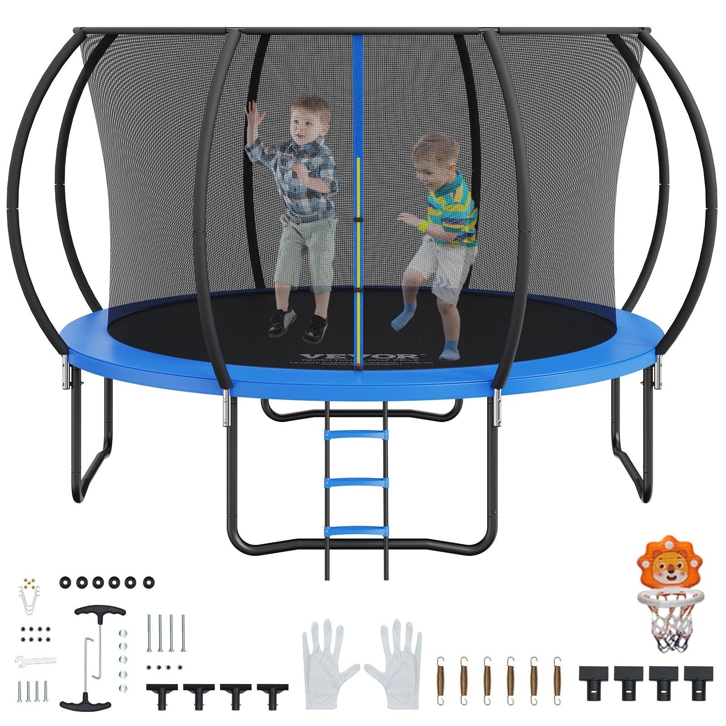 3.66m Outdoor Trampoline with Safety Net, Ladder, 181 kg Capacity for Kids & Adults