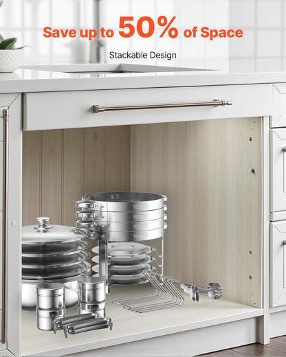 Chafing Dish Buffet Set, 5 Qt 2 Pack, Stainless Steel Chafer with 2 Full Size Pan, Round Catering Warmer Server with Glass Lid Water Pan Folding Stand Fuel Holder, for Wedding Party Banquet, Silver