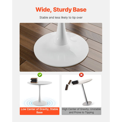 VEVOR 31.5 in Round Dining Table Wood Kitchen Table for 2-4 Person (Only Table)