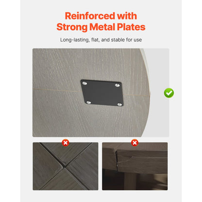 VEVOR 47 in Round Dining Table Wood Kitchen Table for 4-6 Person (Only Table)