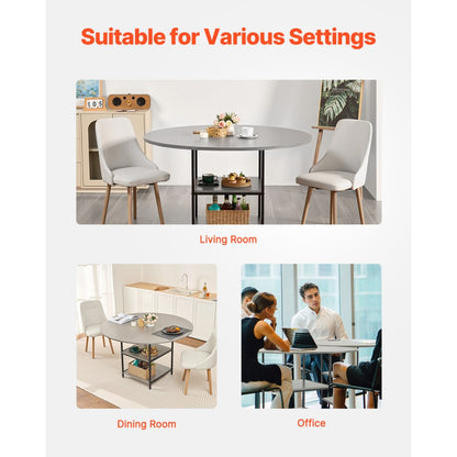 VEVOR 47 in Round Dining Table Wood Kitchen Table for 4-6 Person (Only Table)