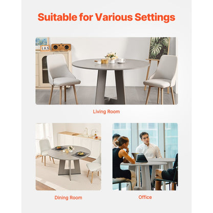 VEVOR 47 in Round Dining Table Wood Kitchen Table for 2-4 Person (Only Table)