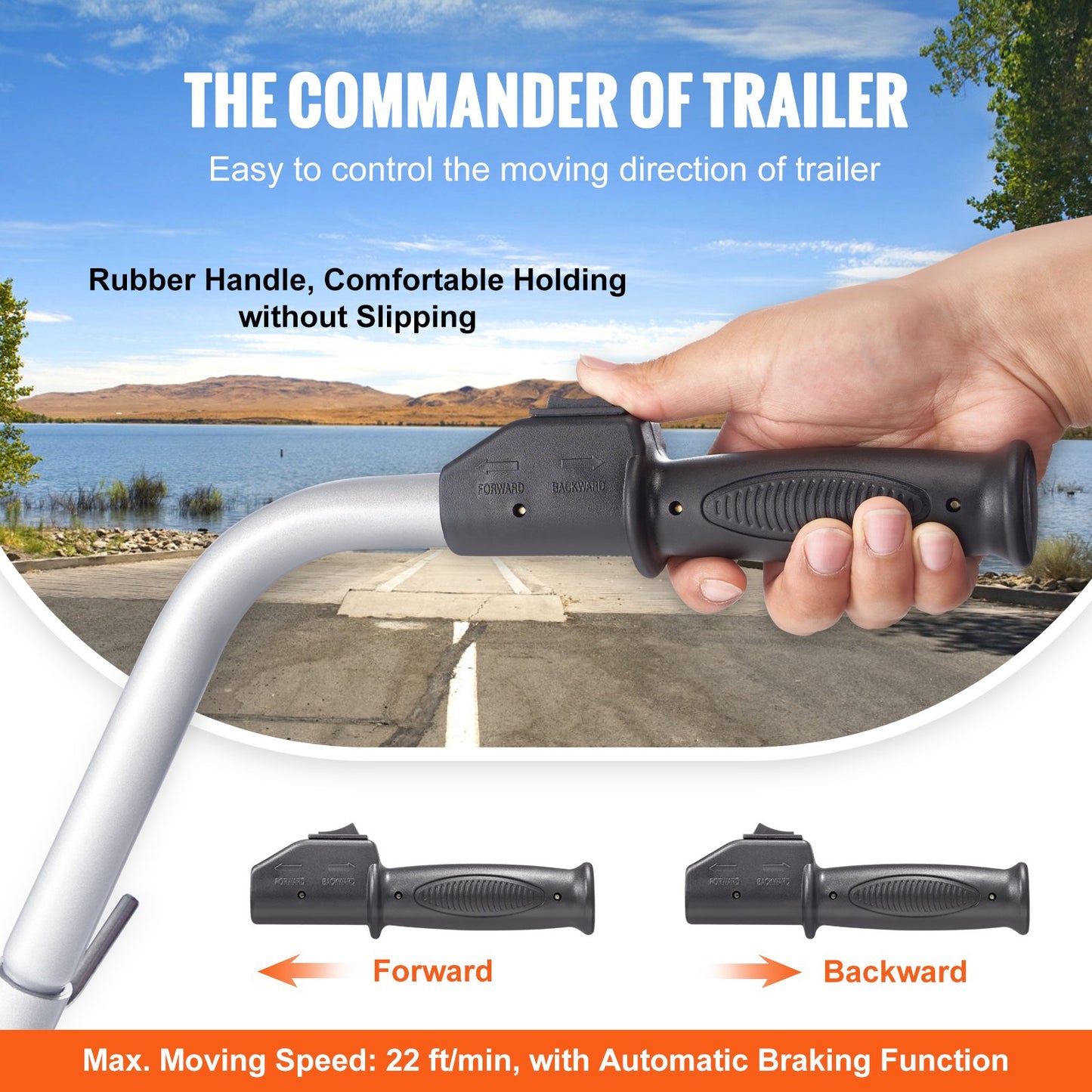 VEVOR Electric Trailer Dolly, 5000lbs Towing Capacity, 350W 12V Trailer Jockey Wheel