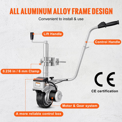 VEVOR Electric Trailer Dolly, 5000lbs Towing Capacity, 350W 12V Trailer Jockey Wheel