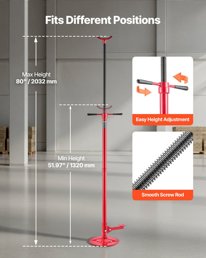 Underhoist Support Stand, 3/4 Ton Capacity Under Hoist Jack Stand, Lifting from 1320 mm to 2032 mm, Bearing Mounted Spin Handle, Foot Pedal Adjustment, Stable Base, Support Vehicle Components