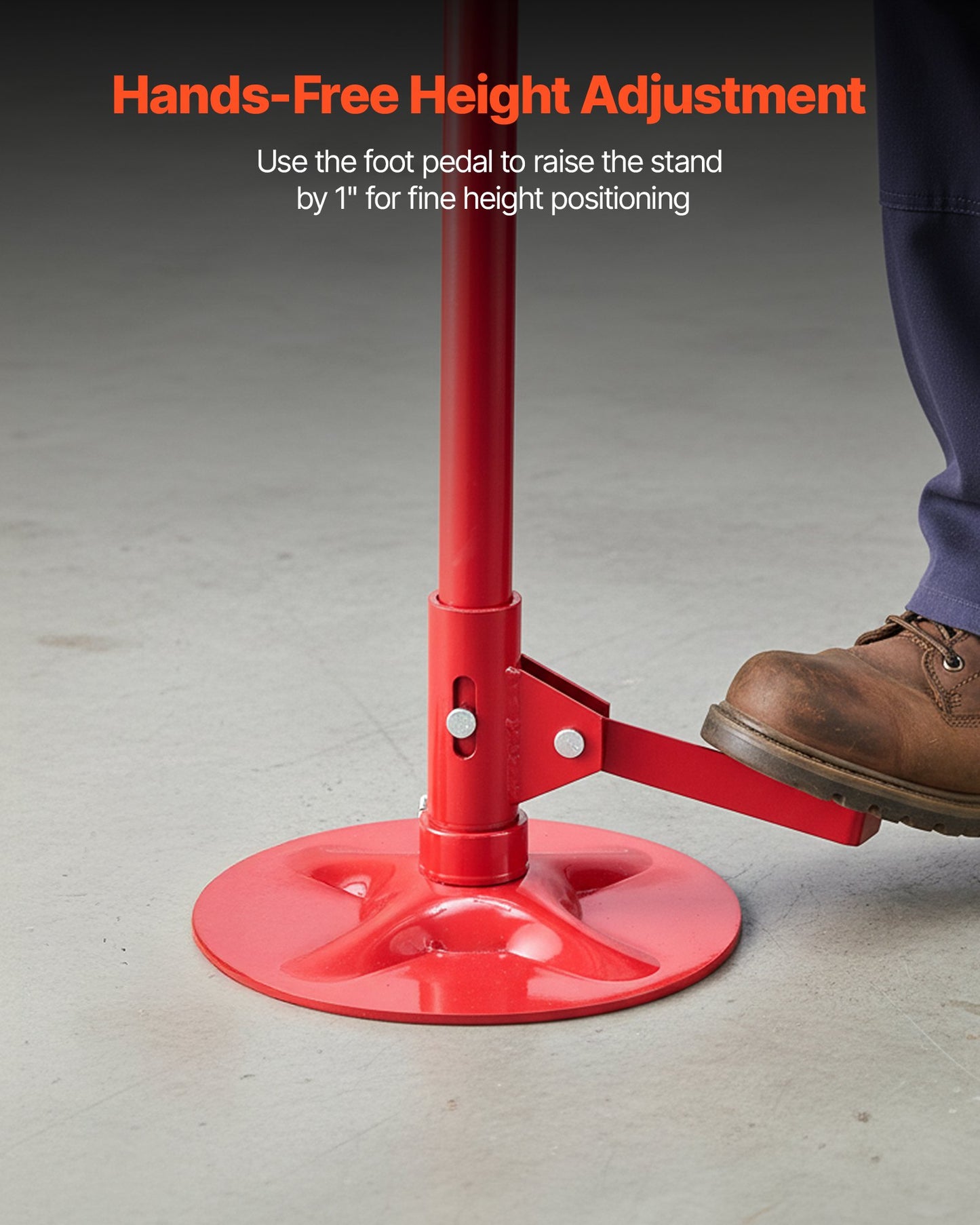 Underhoist Support Stand, 3/4 Ton Capacity Under Hoist Jack Stand, Lifting from 1320 mm to 2032 mm, Bearing Mounted Spin Handle, Foot Pedal Adjustment, Stable Base, Support Vehicle Components
