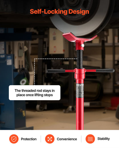 Underhoist Support Stand, 3/4 Ton Capacity Under Hoist Jack Stand, Lifting from 1372 to 2130 mm, Bearing Mounted Spin Handle, Self-Locking Threaded Screw, Stable Base, Support Vehicle Components