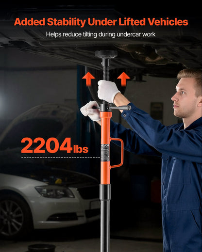Underhoist Support Stand, 1 Ton Capacity Under Hoist Jack Stand with Handle, Adjustable Height, Bearing Mounted Spin Handle, Self-Locking Threaded Screw, Stable Base, Support Vehicle Components
