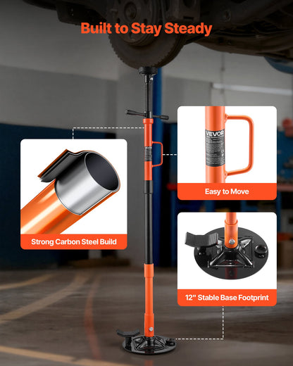 Underhoist Support Stand, 1 Ton Capacity Under Hoist Jack Stand with Handle, Adjustable Height, Bearing Mounted Spin Handle, Self-Locking Threaded Screw, Stable Base, Support Vehicle Components