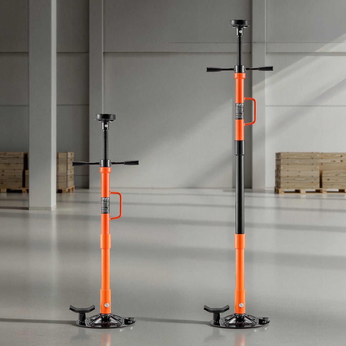 Underhoist Support Stand, 1 Ton Capacity Under Hoist Jack Stand with Handle, Adjustable Height, Bearing Mounted Spin Handle, Self-Locking Threaded Screw, Stable Base, Support Vehicle Components