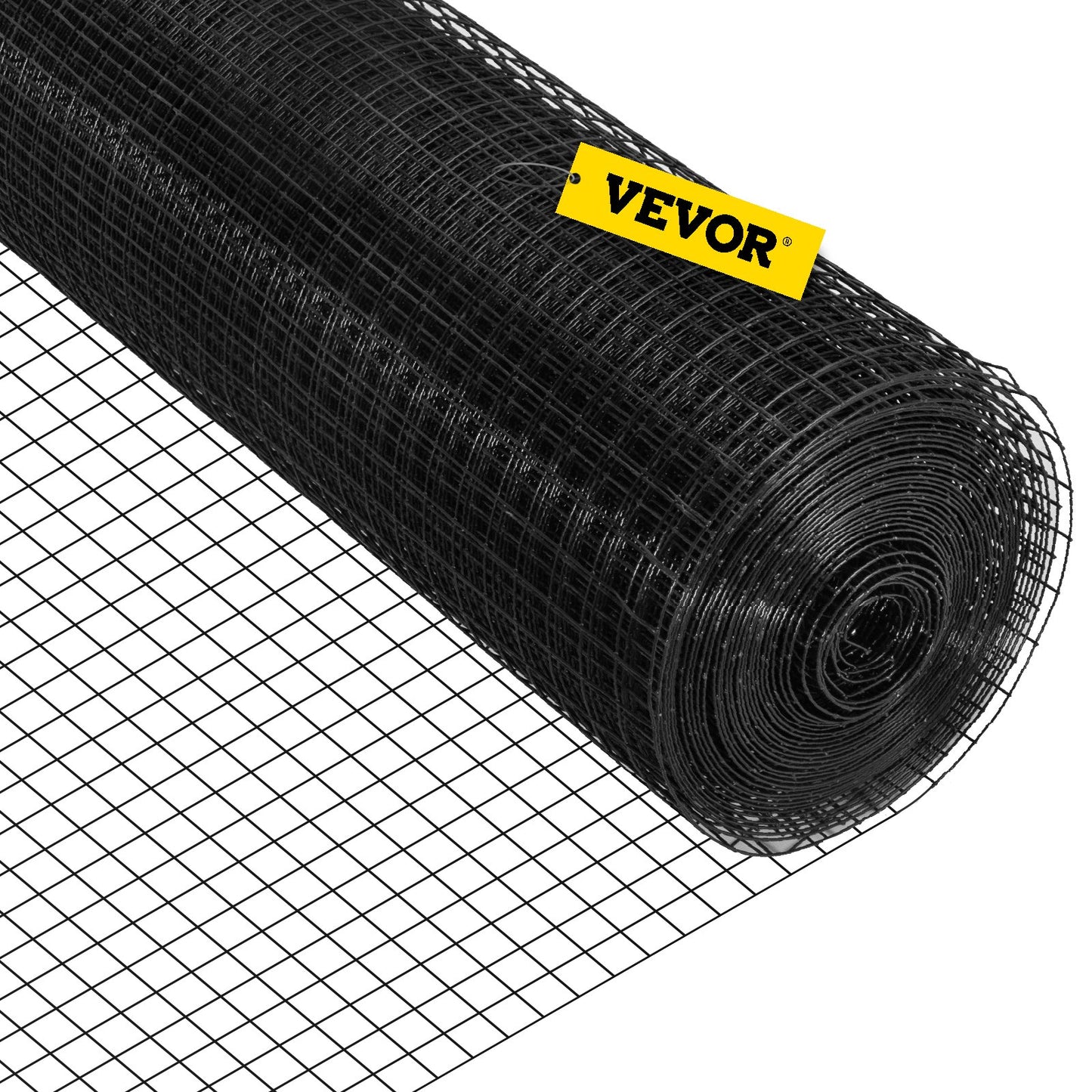 Hardware Cloth, 24\" x50\' & 1\"x1\" Mesh Size, Galvanized Steel Vinyl Coated 16 Gauge Welded Wire with A Cutting Plier & A Pair of Fabric Gloves, for Garden Fencing & Pet Enclosures, Black