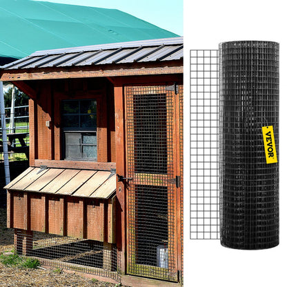 Welded Wire Fence Vinyl Coated Chicken Rabbit Mesh 1"x1" 16 Gauge 24"x100'