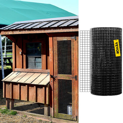 Welded Wire Fence Vinyl Coated Chicken Mesh 2.5x2.5 cm 16 Gauge 91x1524 cm
