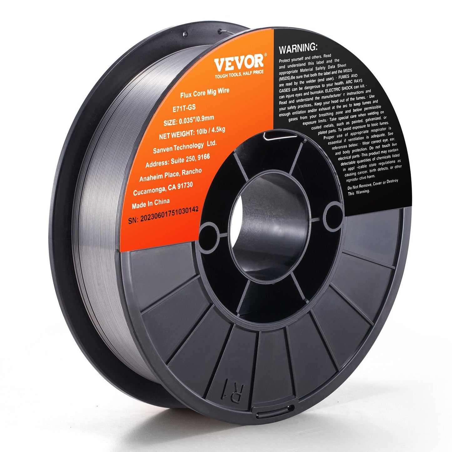 Gasless Flux Core MIG Welding Wire E71T-GS, 0.9 mm, 4.5 kg Spool, Mild Steel
