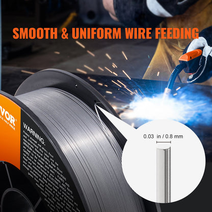 VEVOR Flux Core Welding Wire, E71T-GS 0.030-inch 10LBS, Gasless Mild Steel MIG Welding