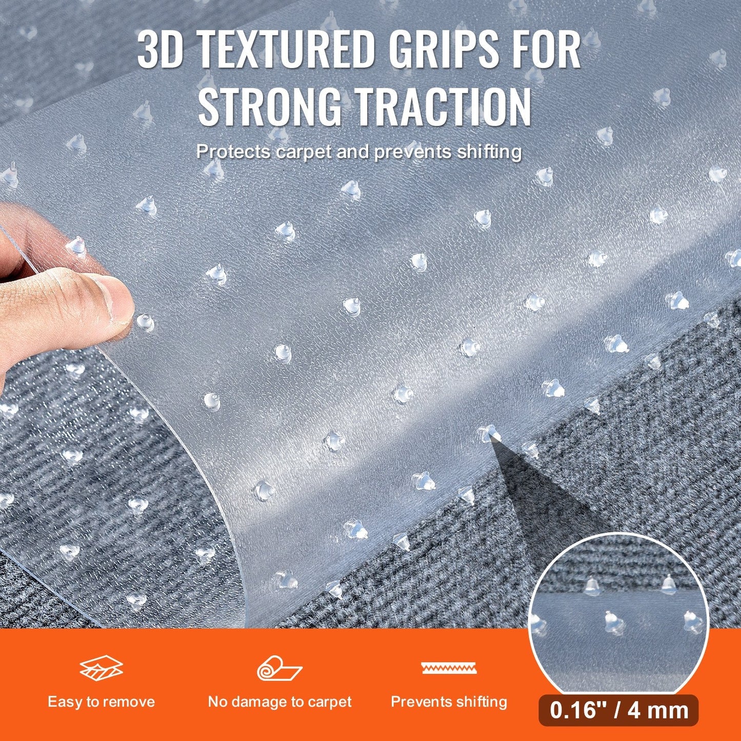 Pet-Friendly Scratch-Proof PVC Carpet Protector, 0.38m x 1.10m, Transparent Mat