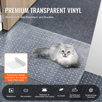 Pet-Friendly Scratch-Proof PVC Carpet Protector, 0.38m x 1.10m, Transparent Mat