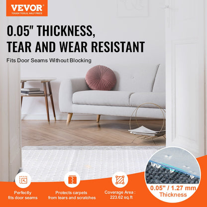 Pet-Friendly PVC Carpet Protector, Scratch-Proof, 0.61m x 3.66m, Transparent Mat
