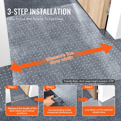 PVC Cat Carpet Protector Mat, Scratch-Resistant, 0.61m x 1.83m, Transparent