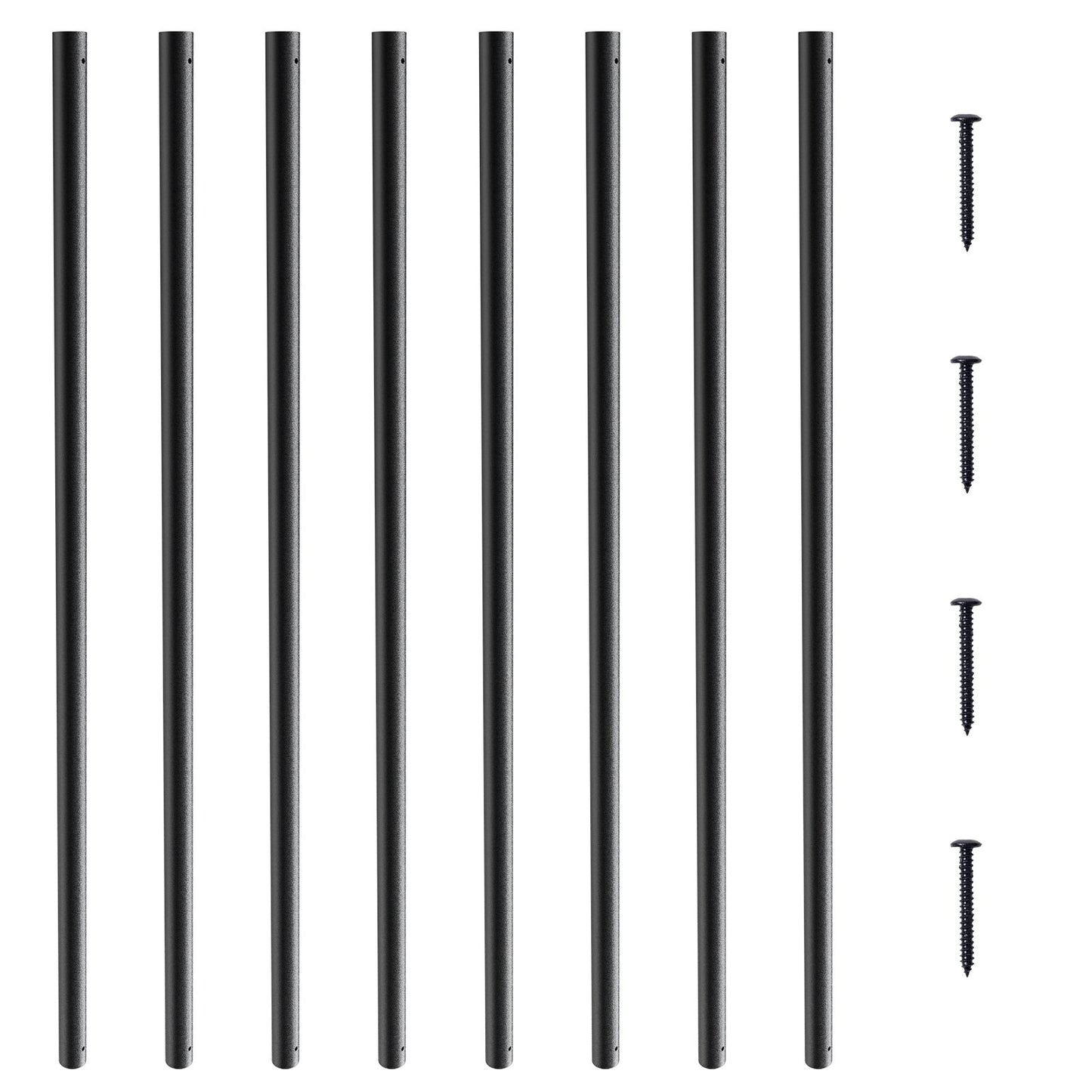 VEVOR Staircase Metal Balusters, 3/4'' Round x 32'' Long Aluminum Decorative Banister