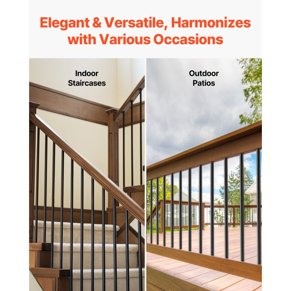 Staircase Balusters 101 Pack 660mm Aluminum Spindles with Screws/Rail Caps