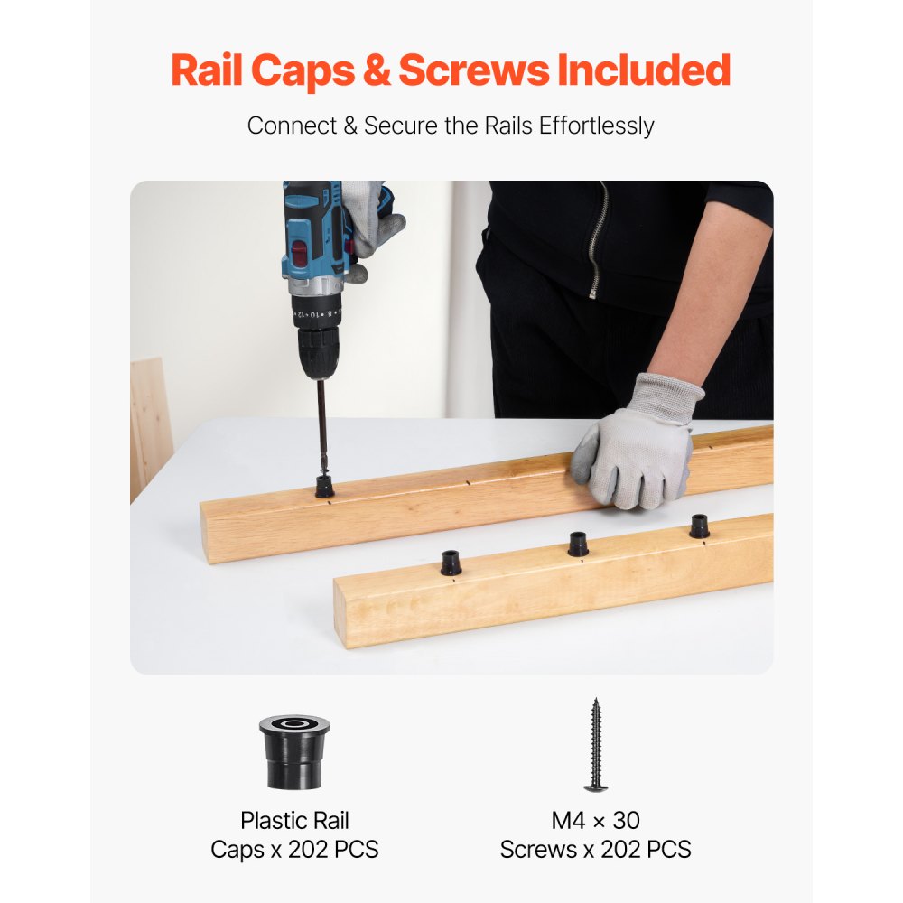 Staircase Balusters 101 Pack 660mm Aluminum Spindles with Screws/Rail Caps