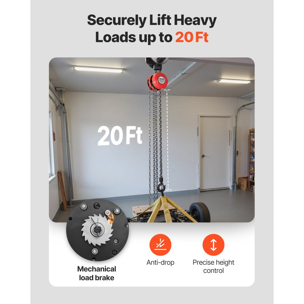 Hand Chain Hoist 1 T Capacity 6 m Manual Chain Block with G70 Chain