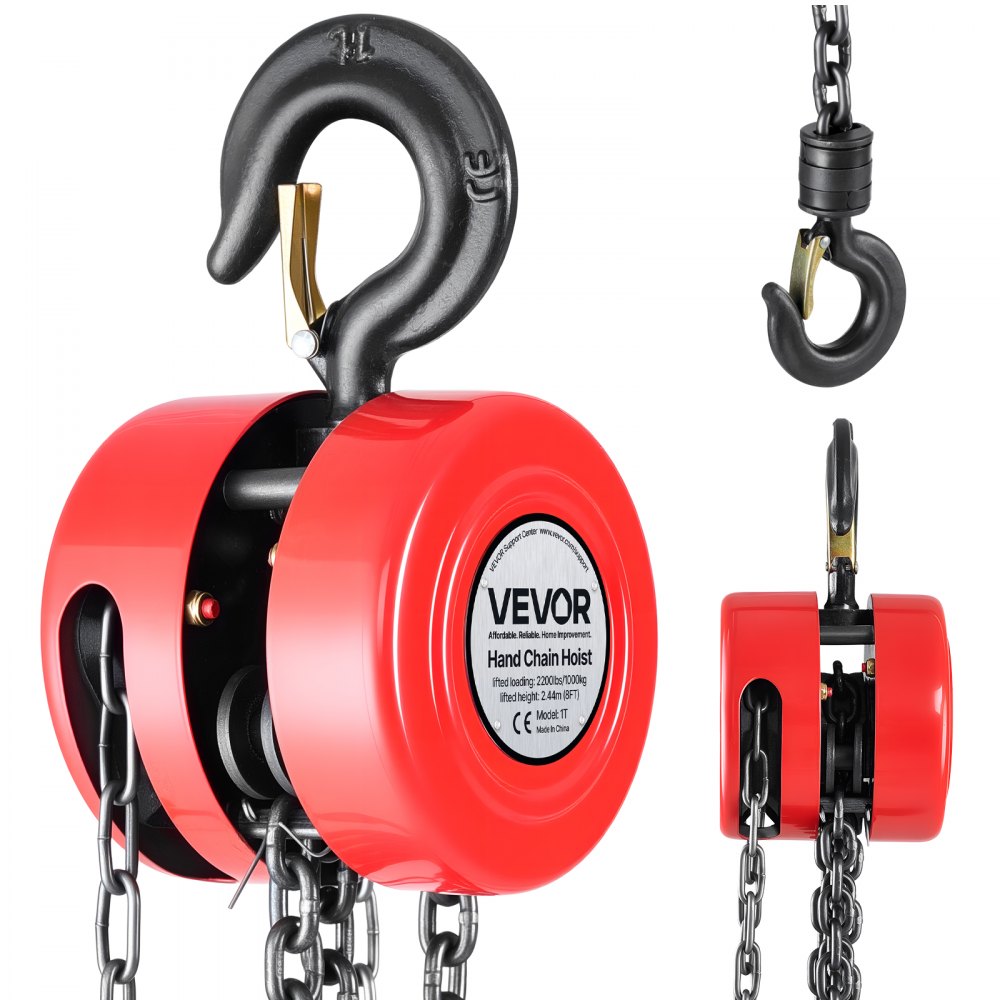 Hand Chain Hoist 1 T Capacity 2.44 m Manual Chain Block with G70 Chain