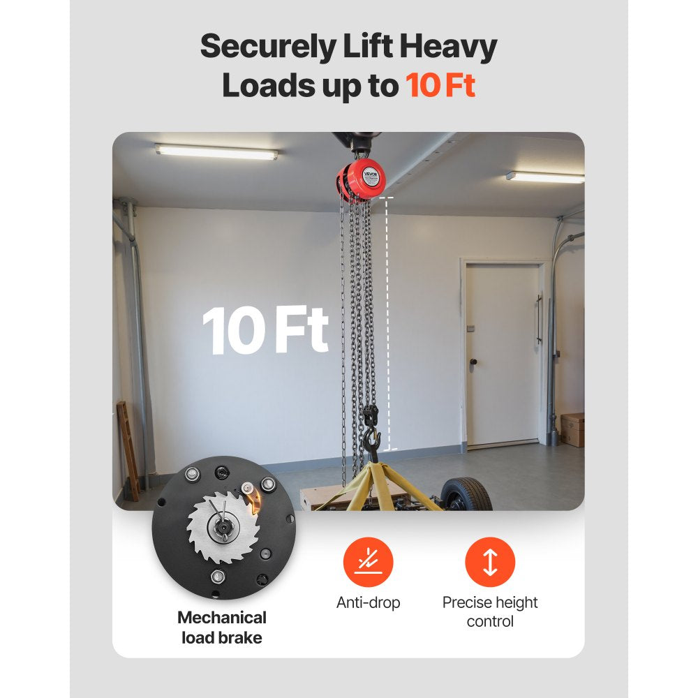 Hand Chain Hoist 2 T Capacity 3 m Manual Chain Block with G70 Chain
