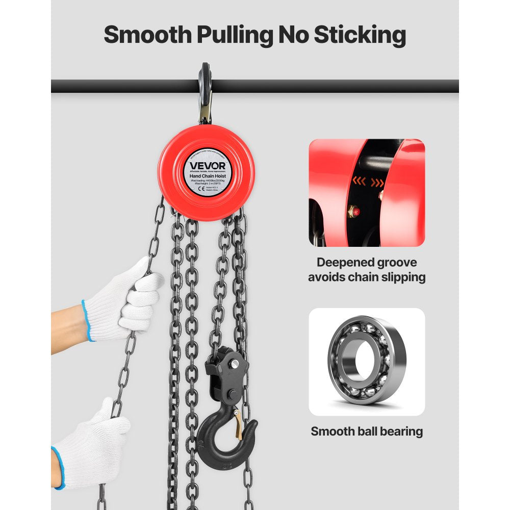 Hand Chain Hoist 2 T Capacity 3 m Manual Chain Block with G70 Chain