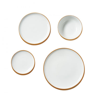 VEVOR 32 PCS Dinnerware Set Ceramic Plates and Bowls Sets Service for 8 White