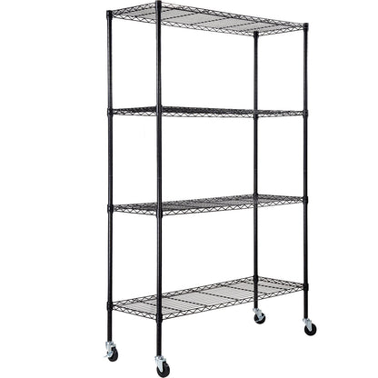 VEVOR Storage Shelving Unit with Wheels, 4-Tier Adjustable, 700 lbs Capacity, Heavy