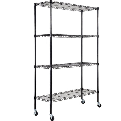 Adjustable shelves move in one-inch increments to fit tools, supplies, and storage bins